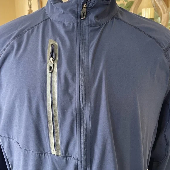 RALPH LAUREN RLX Navy Blue Full Zip Pullover Lightweight Golf Performance XLarge